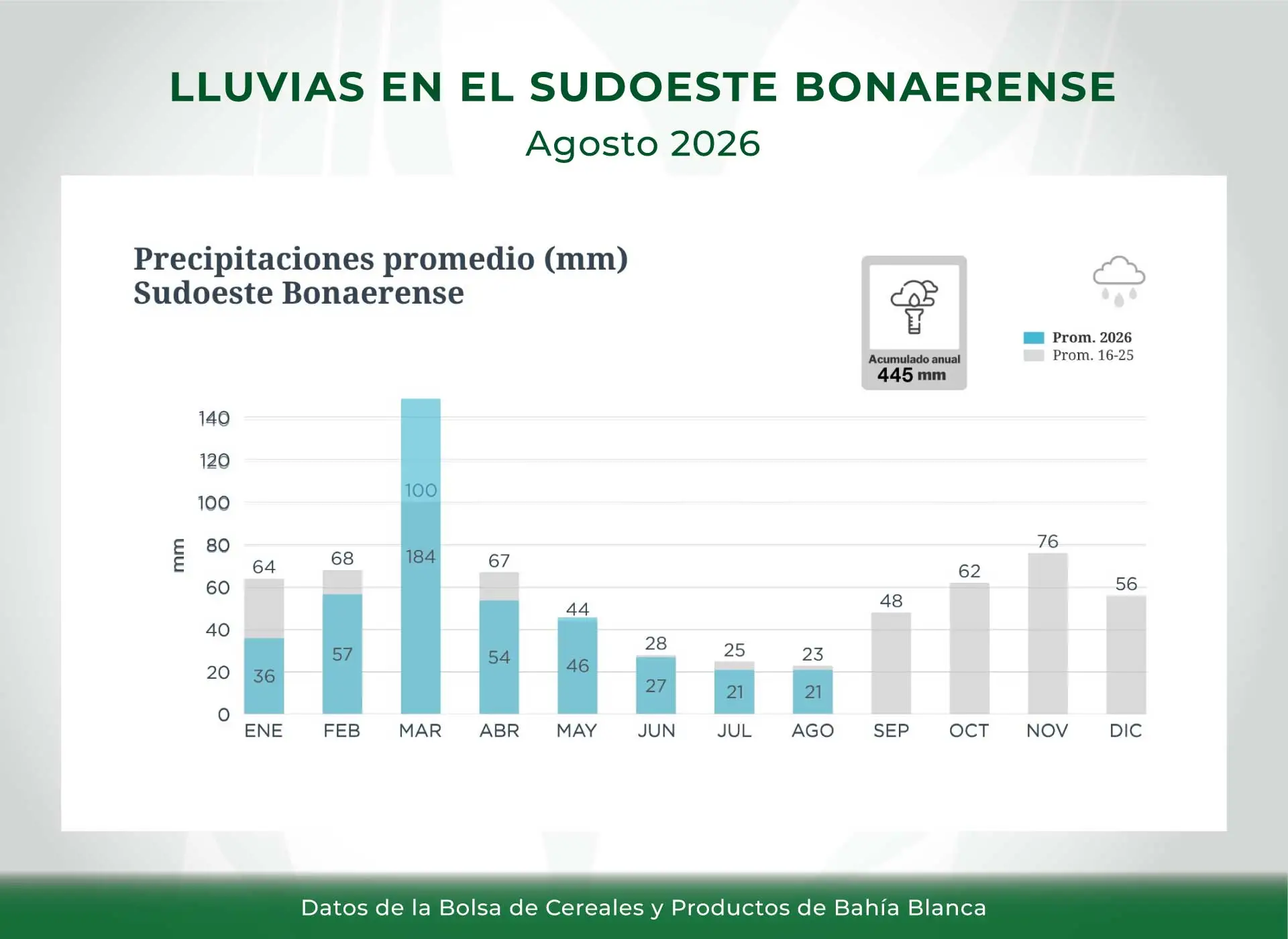 Lluvias en el Sudoeste bonaerense